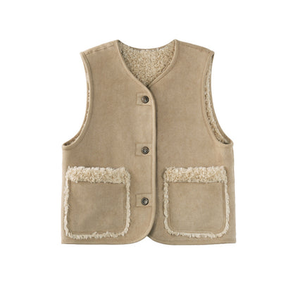 Warm Shearling Suede Vest