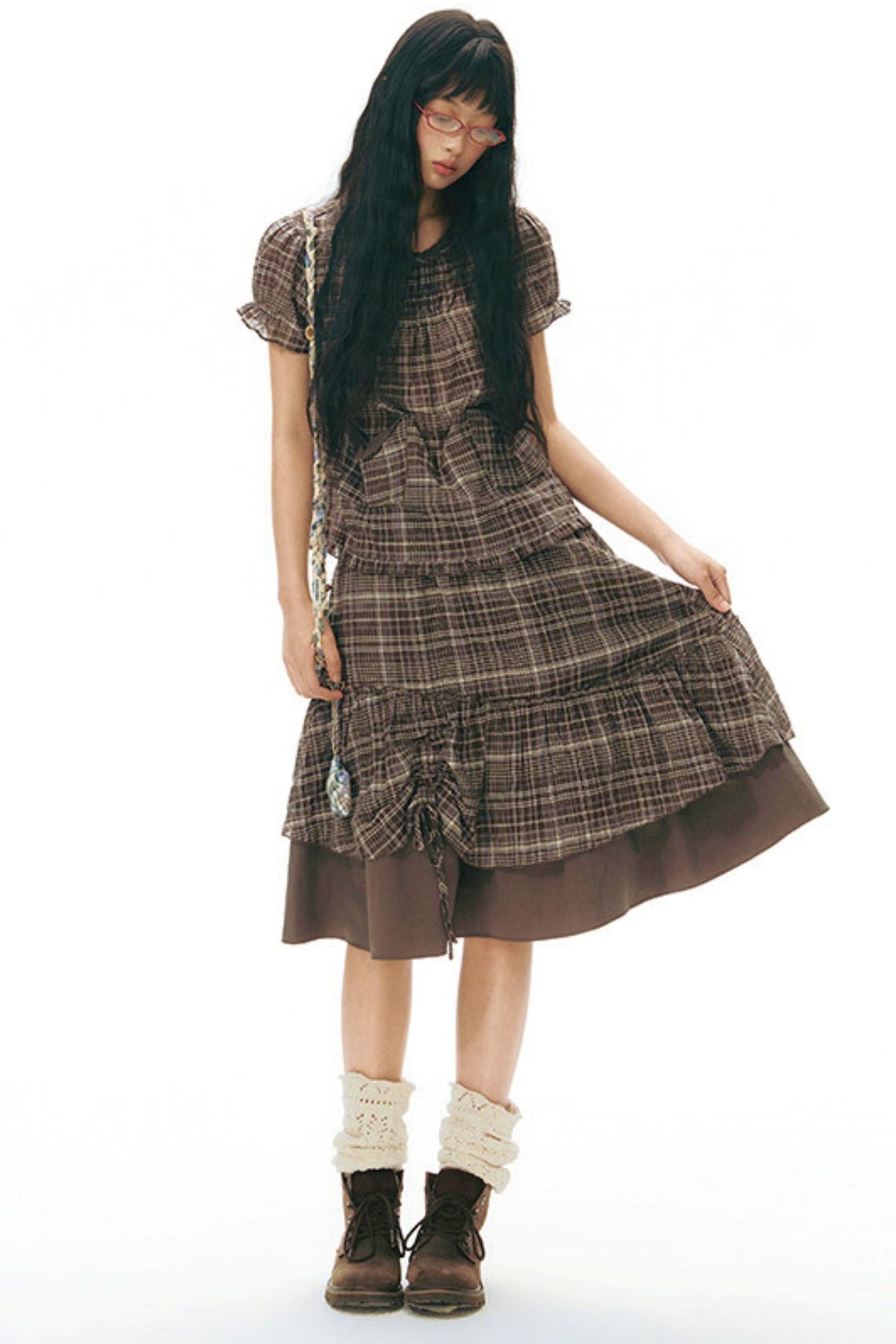 Plaid Multi-Layer Cake Skirt