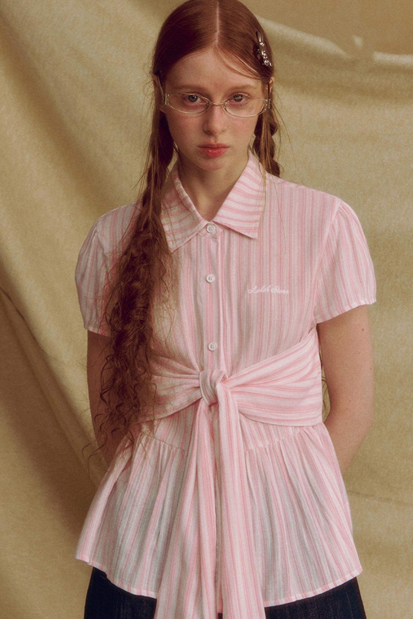 Chic Plaid Bow Tie Blouse