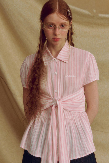 Chic Plaid Bow Tie Blouse