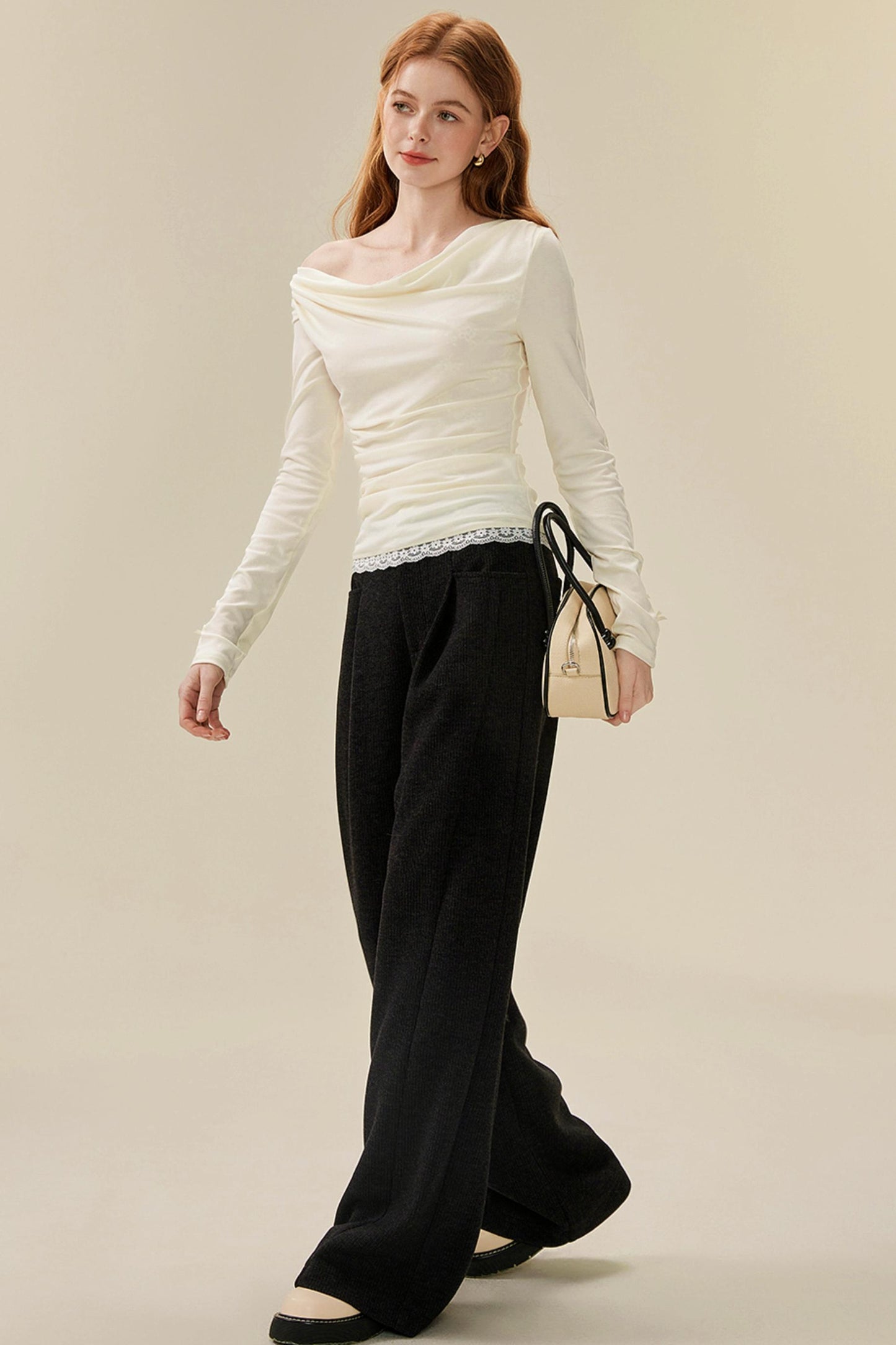 Swing Neck Lace Knit Top