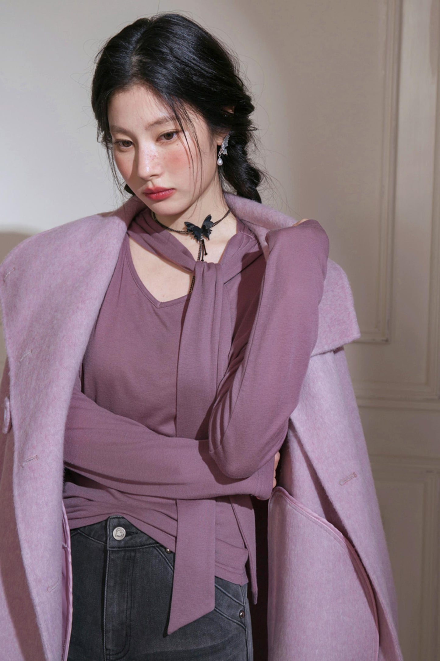 Green Wool Shawl Top