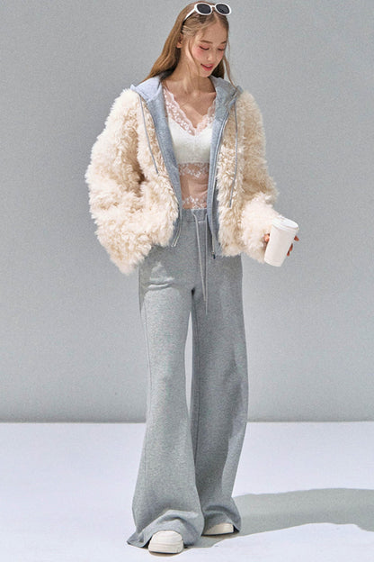 Grey Straight-Leg Sweatpants