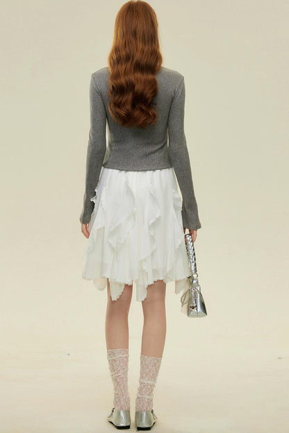 Irregular Lace Bustier A-Line Skirt