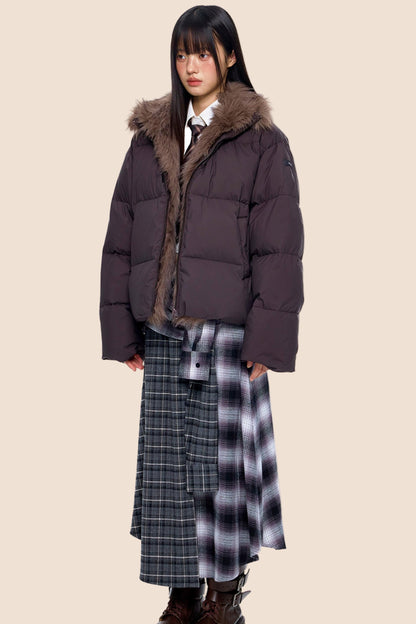 Retro Fur Collar Down Coat