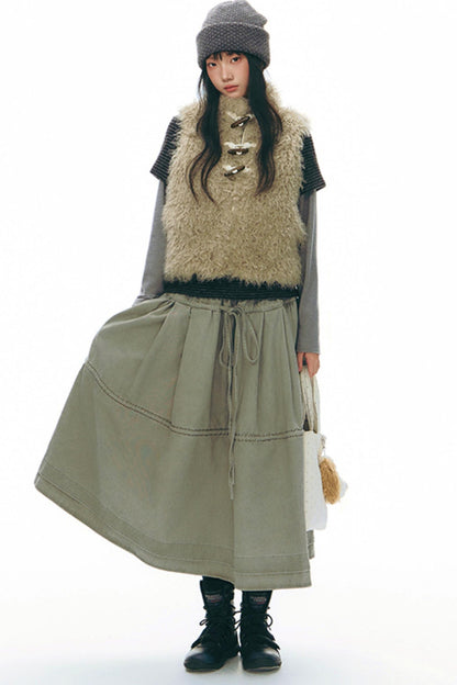 Brushed Stripe Round Neck Long Sleeve Top