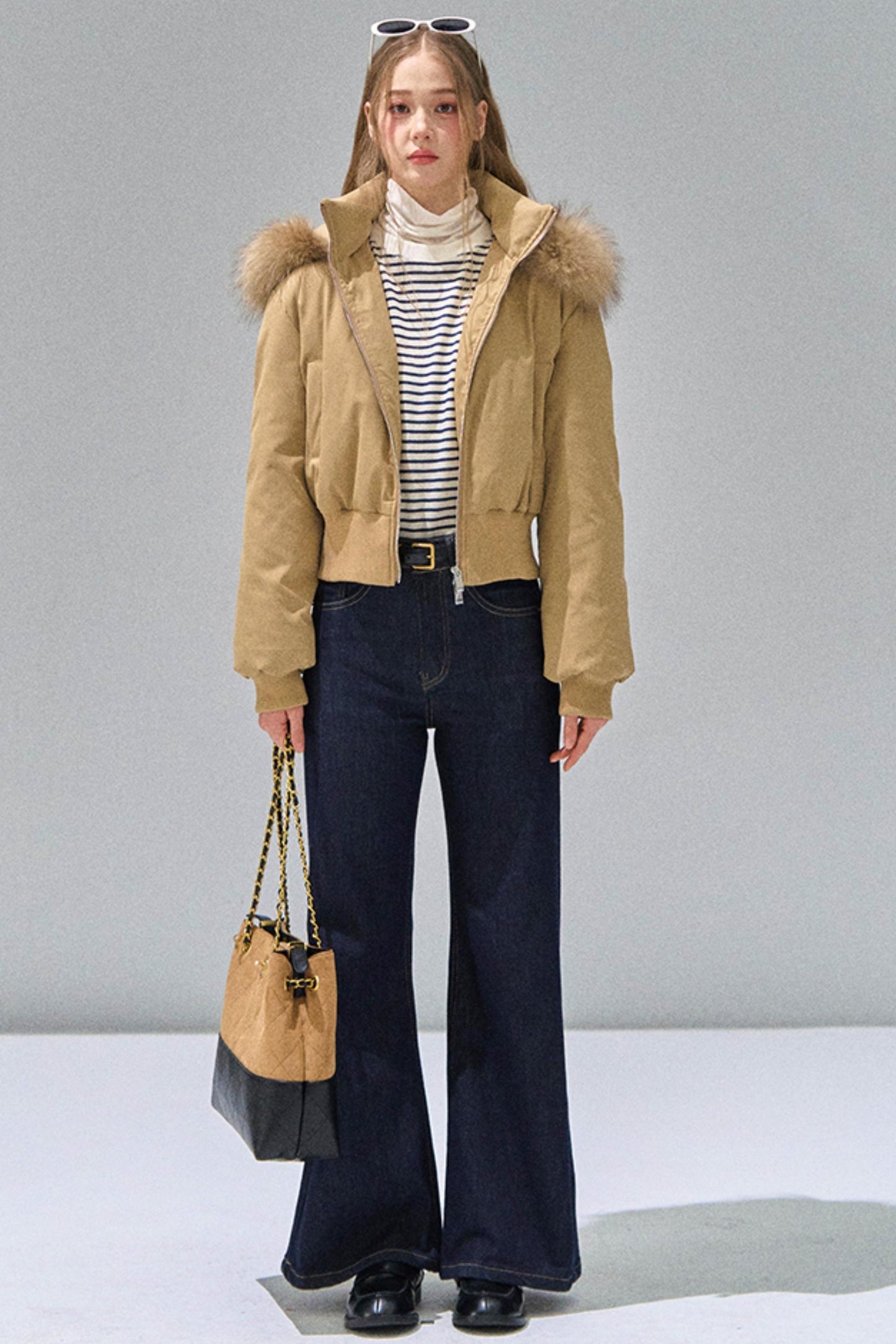 Big Fur Collar Waist Down Jacket