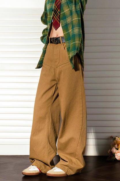 커피 색깔 스트레이트 슬랙스 