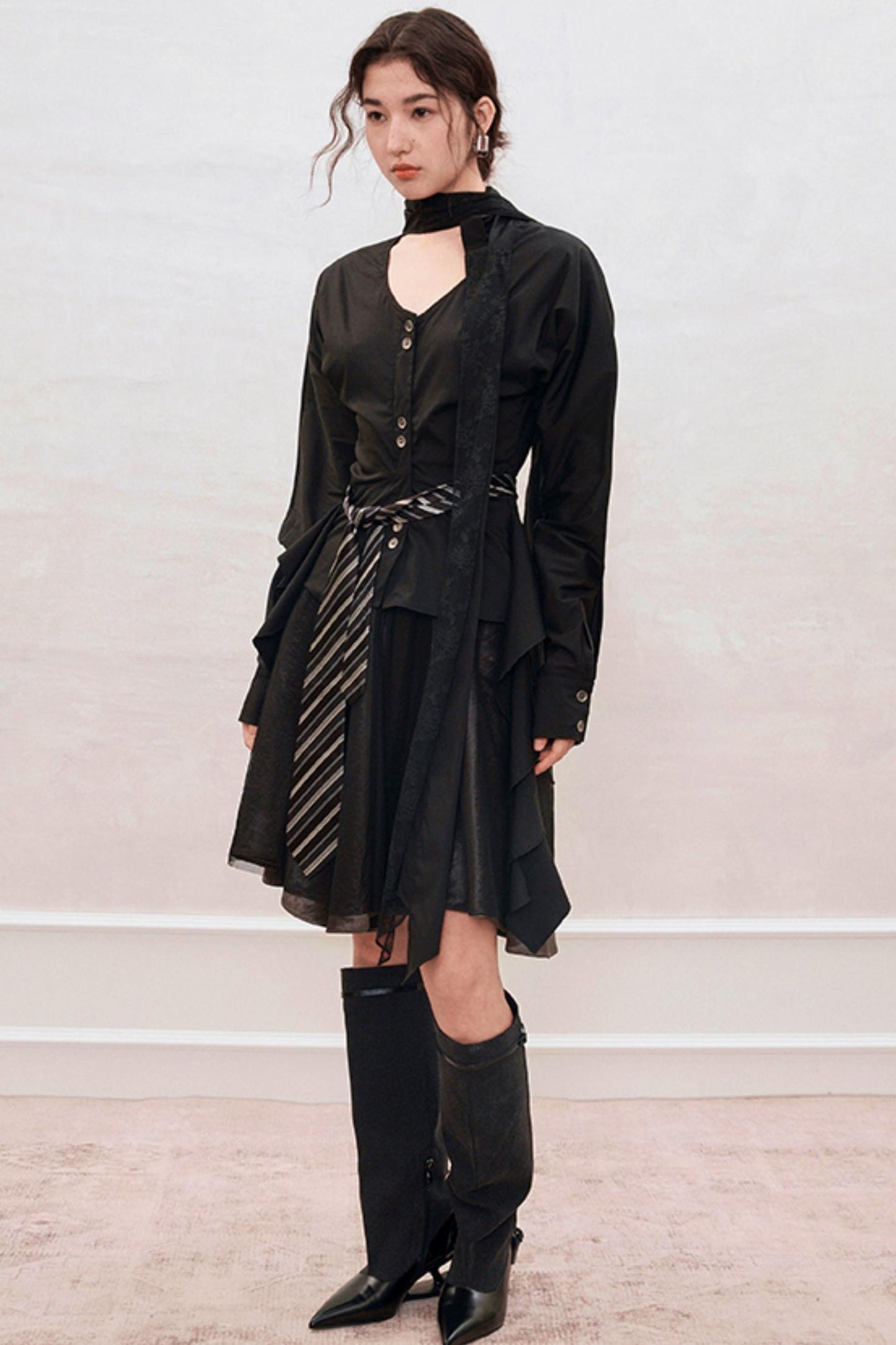 French Style Waist Cinched Shirt Set-Up