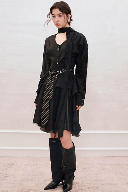 French Style Waist Cinched Shirt Set-Up