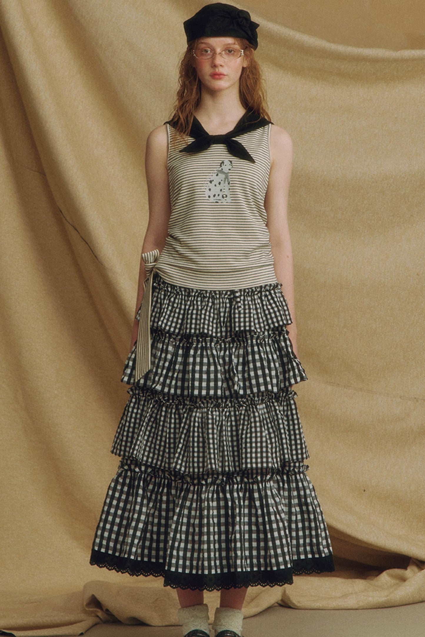 Lace A-Line Layered Skirt