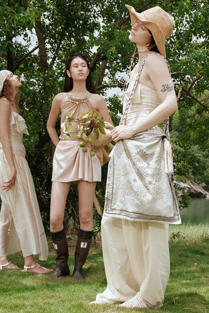 Eternal River Bandeau Top Wide-Leg Trousers Set-Up