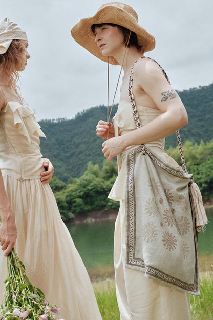 Eternal River Bandeau Top Wide-Leg Trousers Set-Up