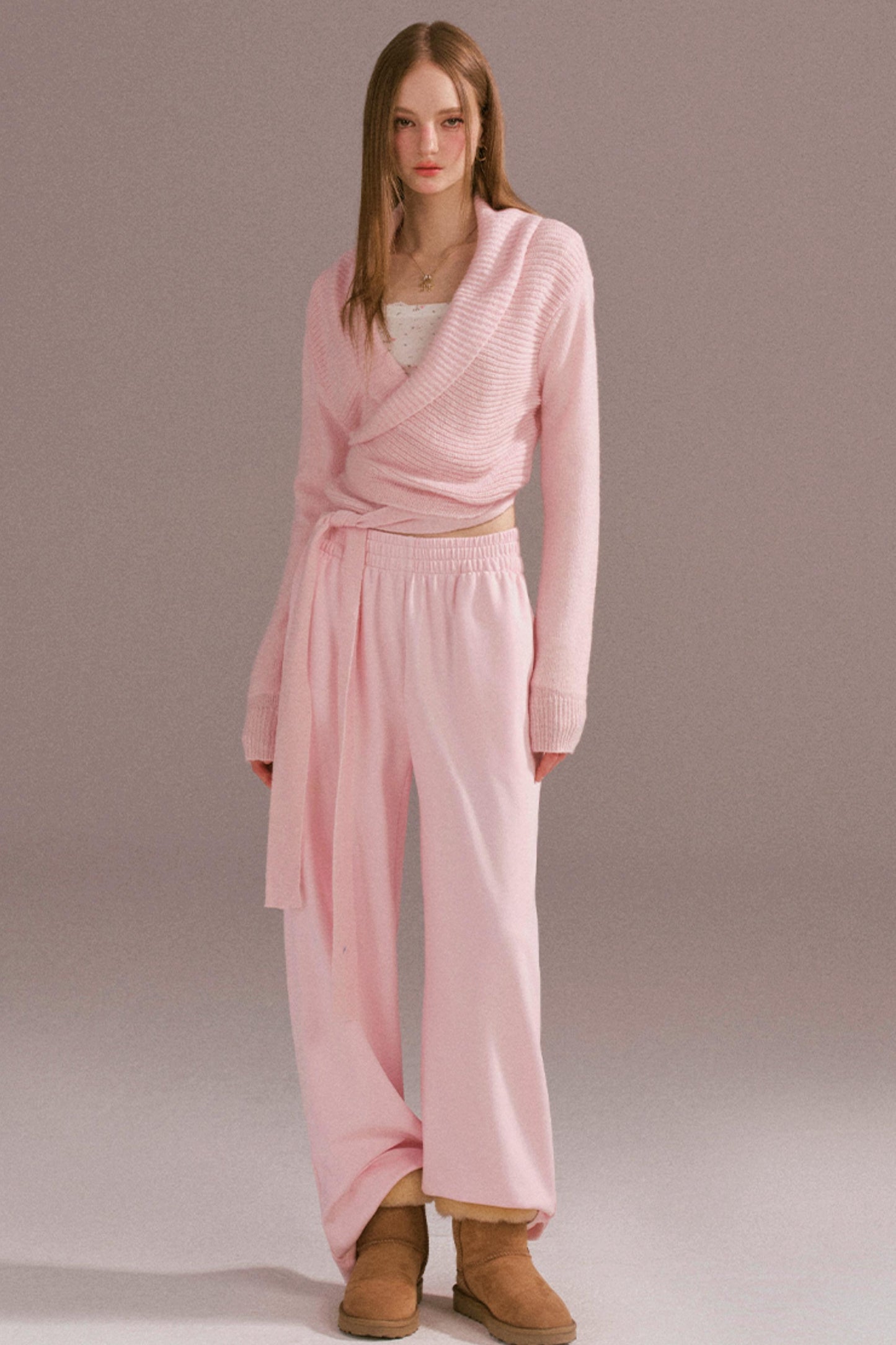 Spice Girl Hooded Knitted Cardigan Set-Up