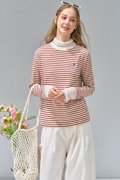 Striped Knitted Base Layer T-Shirt