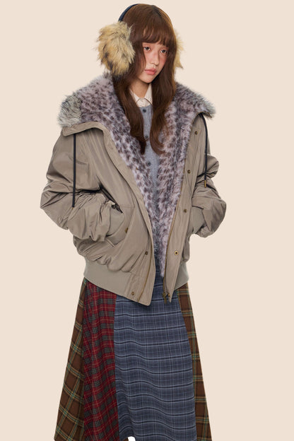 Leopard Print Hooded Jacket