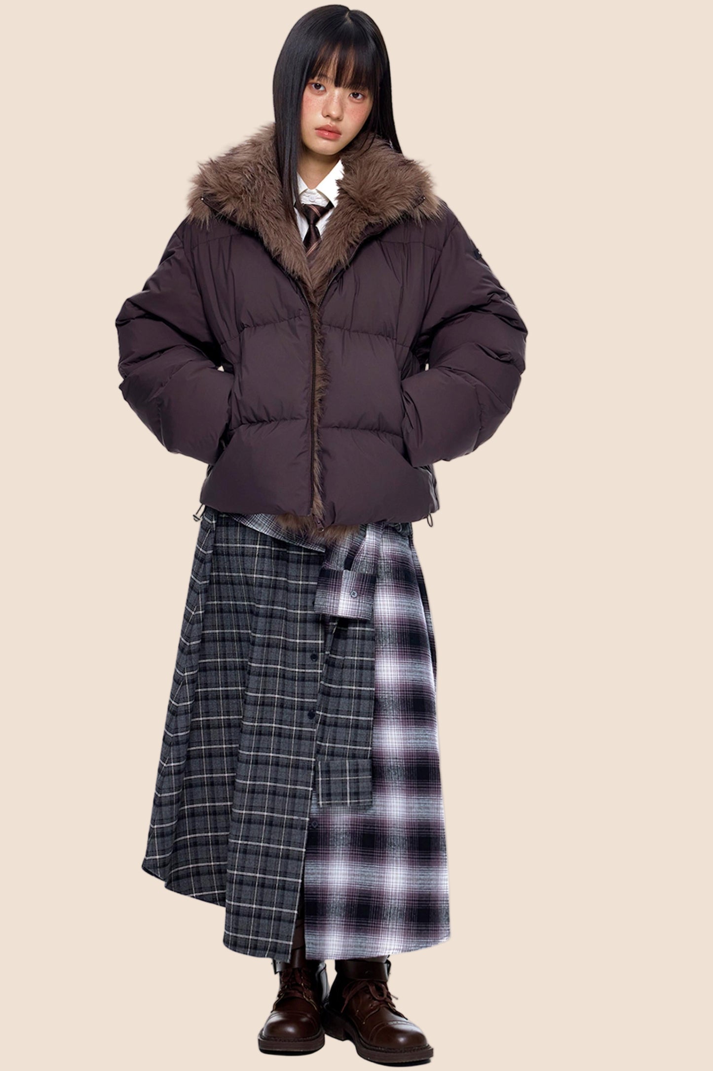 Retro Fur Collar Down Coat