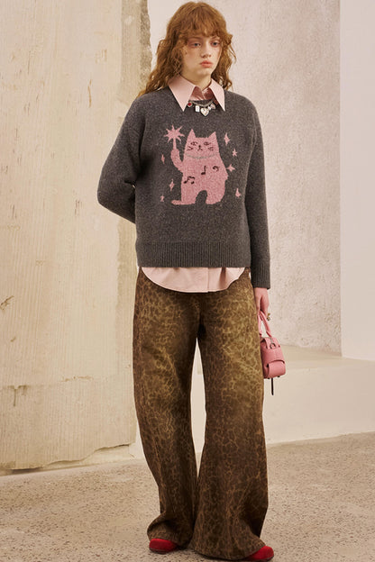 Fall Leopard Split Pants