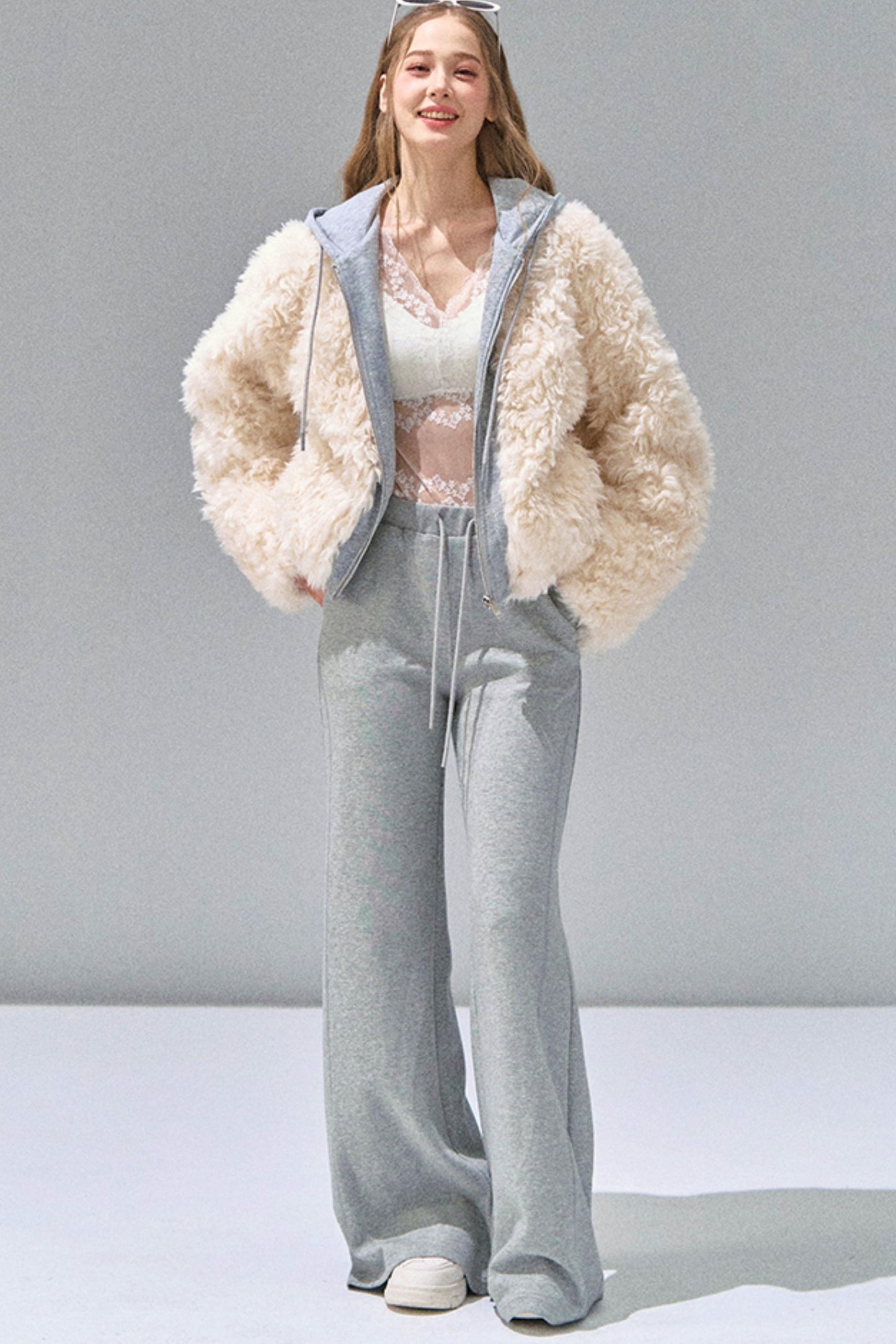 Grey Straight-Leg Sweatpants