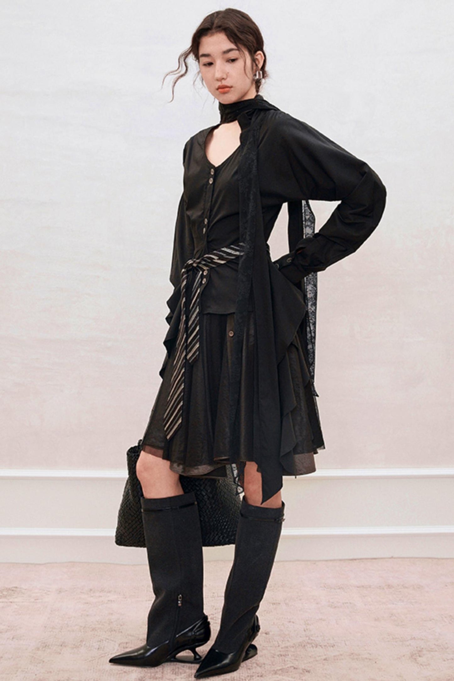 French Style Waist Cinched Shirt Set-Up