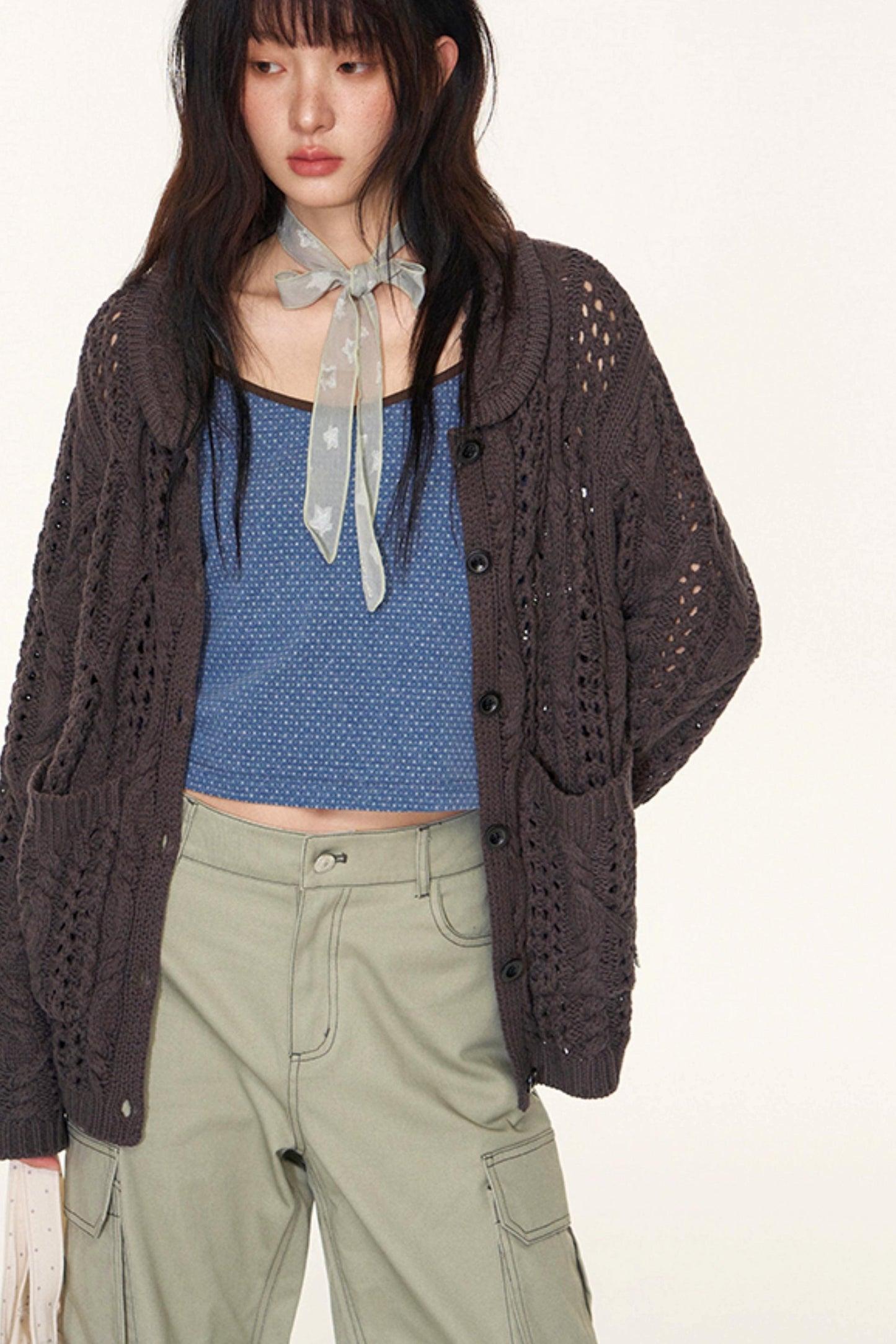 Vintage Petal Collar Cardigan