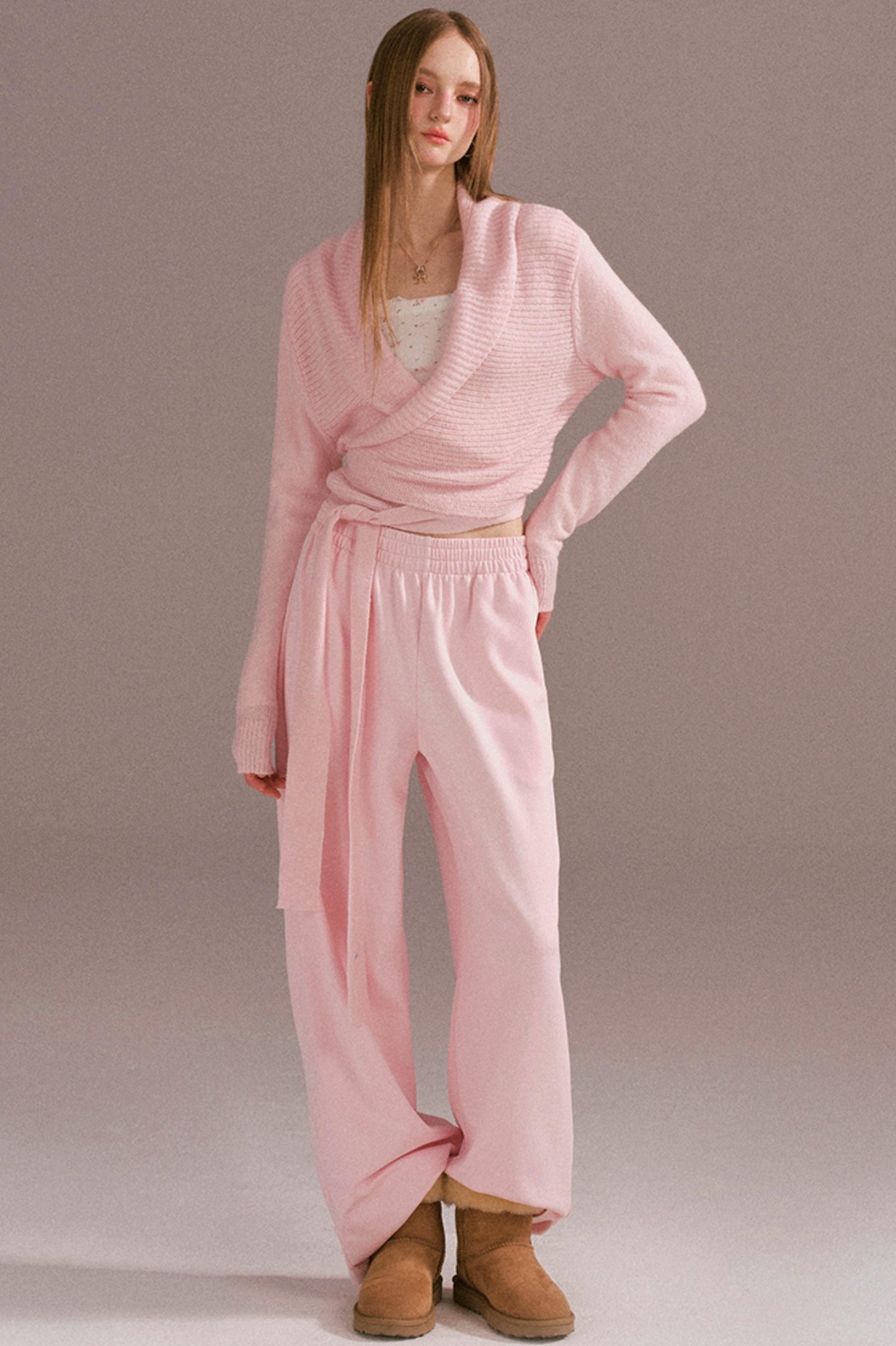 Spice Girl Hooded Knitted Cardigan Set-Up