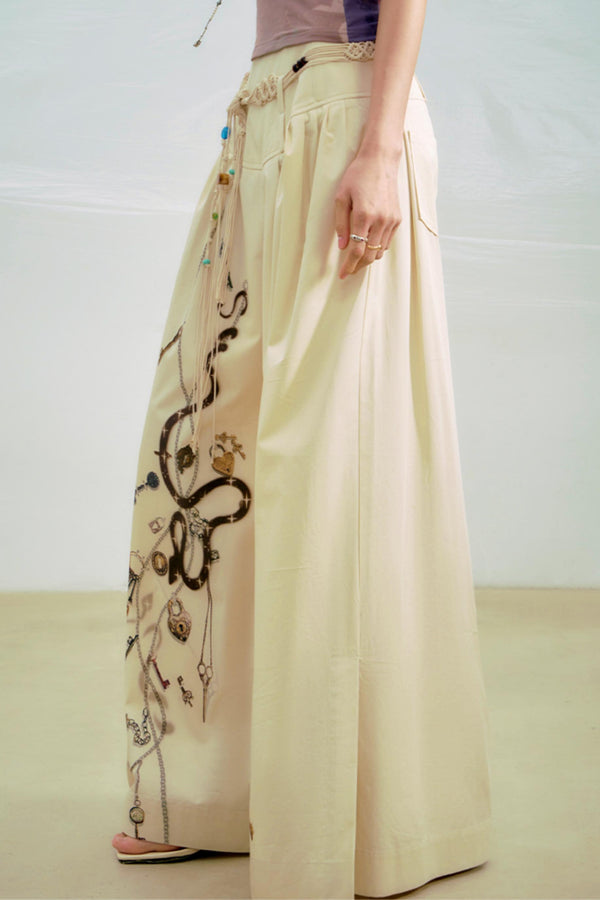 Herringbone Pleated Trousers