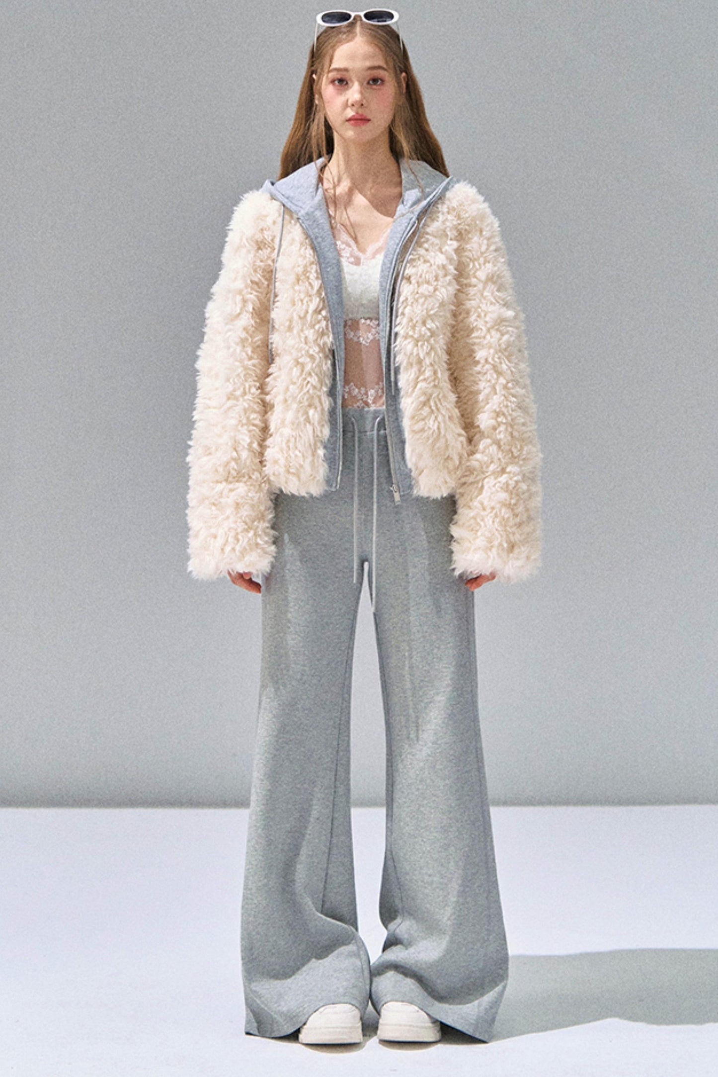 Grey Straight-Leg Sweatpants