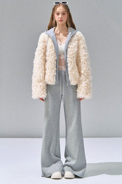 Grey Straight-Leg Sweatpants