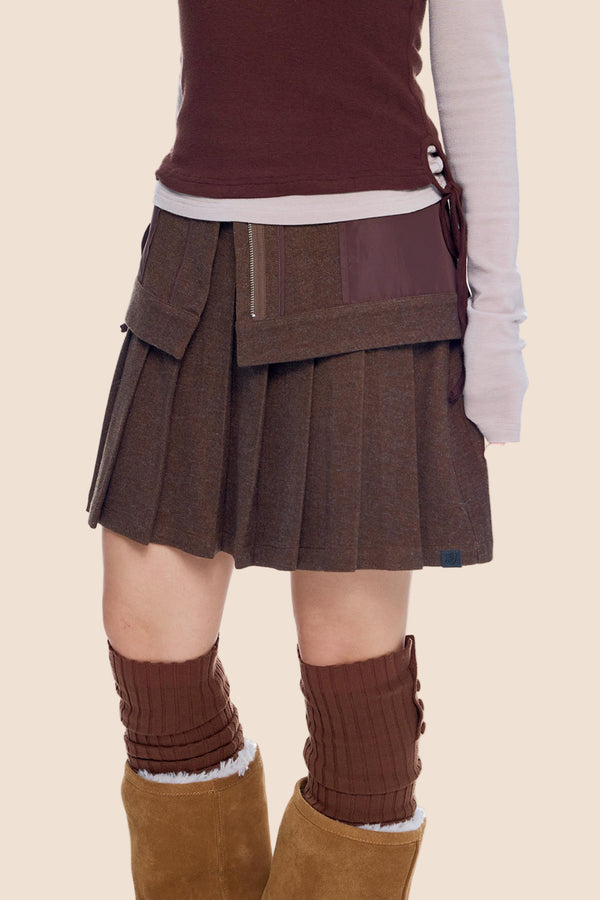 Woolen Pleated Skirt