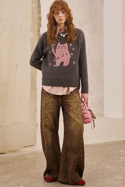 Fall Leopard Split Pants