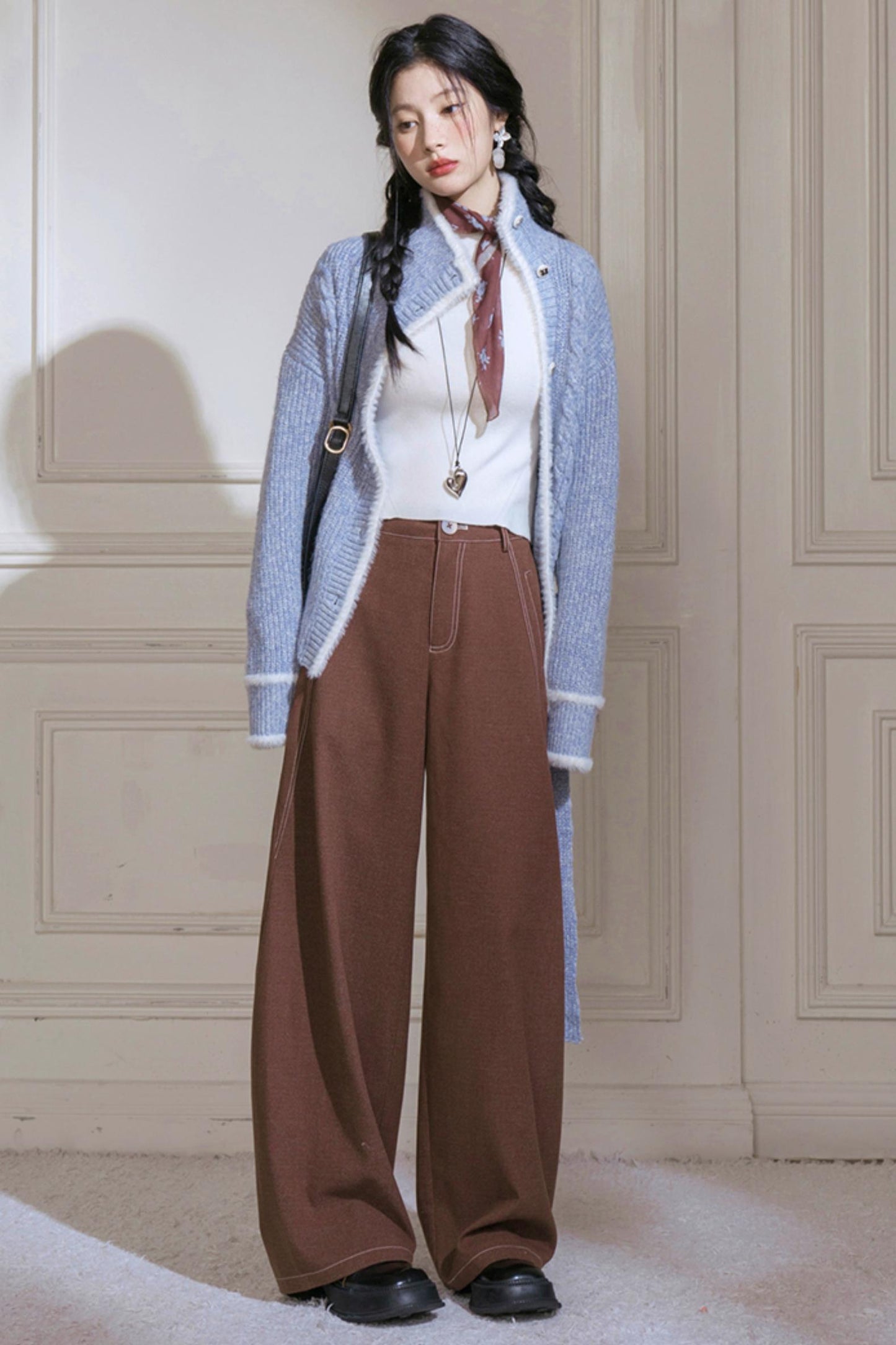 Floral Wool Suit Skirt Set-Up