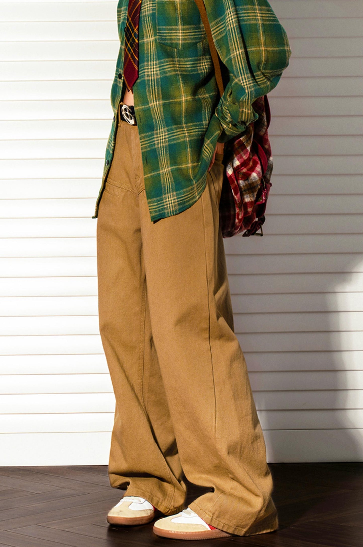 커피 색깔 스트레이트 슬랙스 