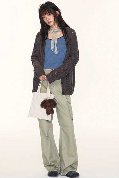 Vintage Petal Collar Cardigan