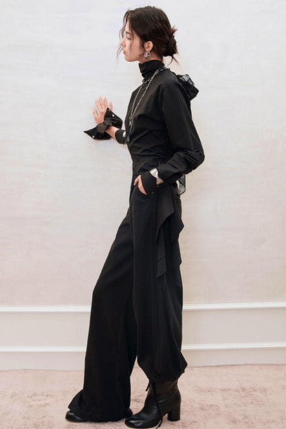 French Style Waist Cinched Shirt Set-Up