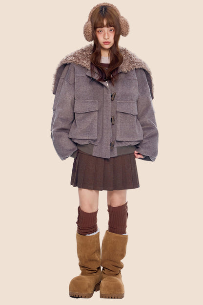 Woolen Pleated Skirt