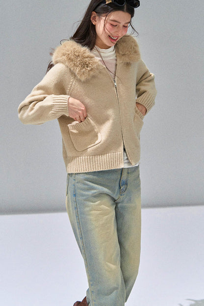 Luxury Knit Hooded Jacket