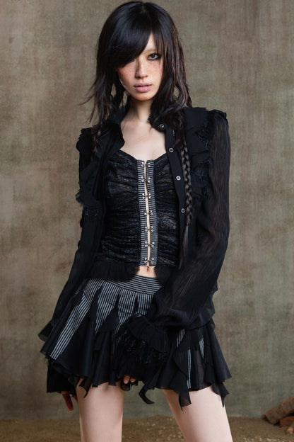 Chiffon Court Tunic Shirt