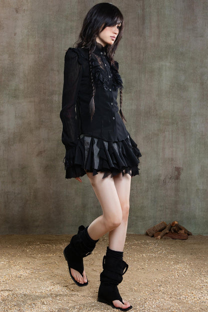 Chiffon Court Tunic Shirt