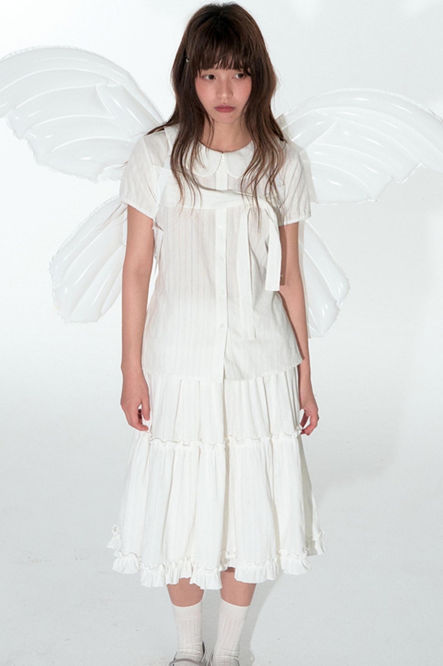 Sweet Cotton Plaid Skirt Set-Up