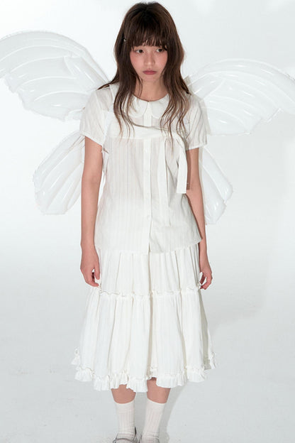 Sweet Cotton Plaid Skirt Set-Up