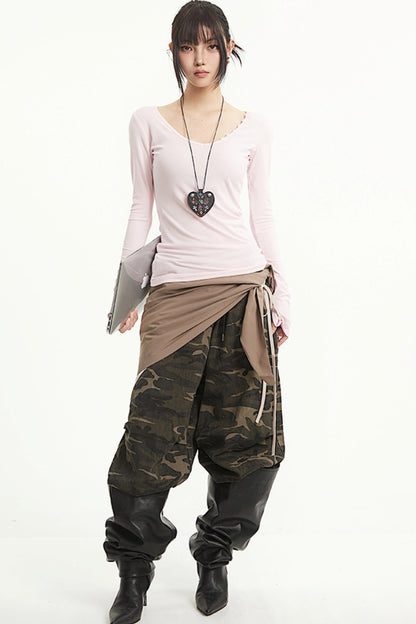 Vintage V-Neck Striped Tee