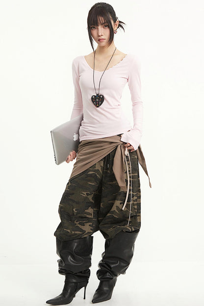 Vintage V-Neck Striped Tee