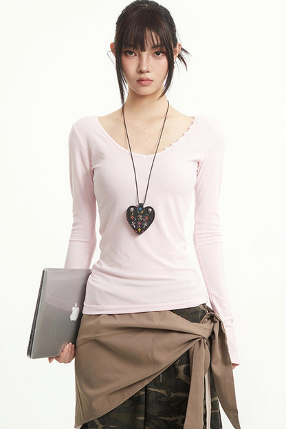 Vintage V-Neck Striped Tee