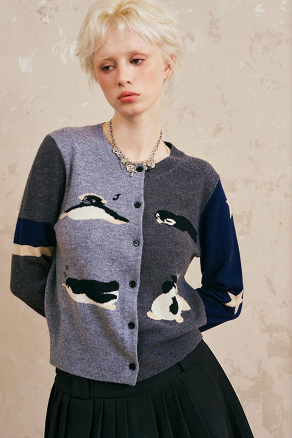 Loose Crew Neck Cardigan