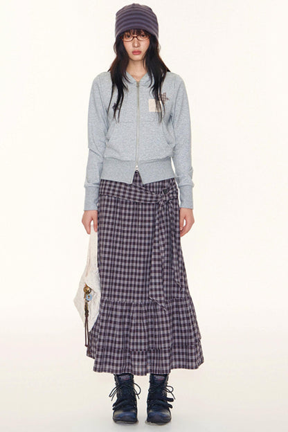 Star Patch Embroidered Hooded Cardigan Set-Up