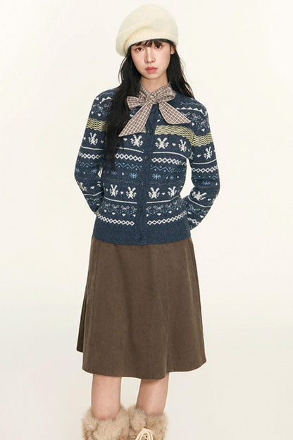 Fair Isle Vintage Wool Cardigan Set-Up