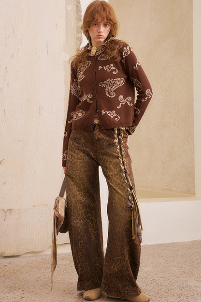Fall Leopard Split Pants