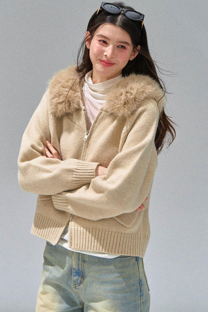 Luxury Knit Hooded Jacket