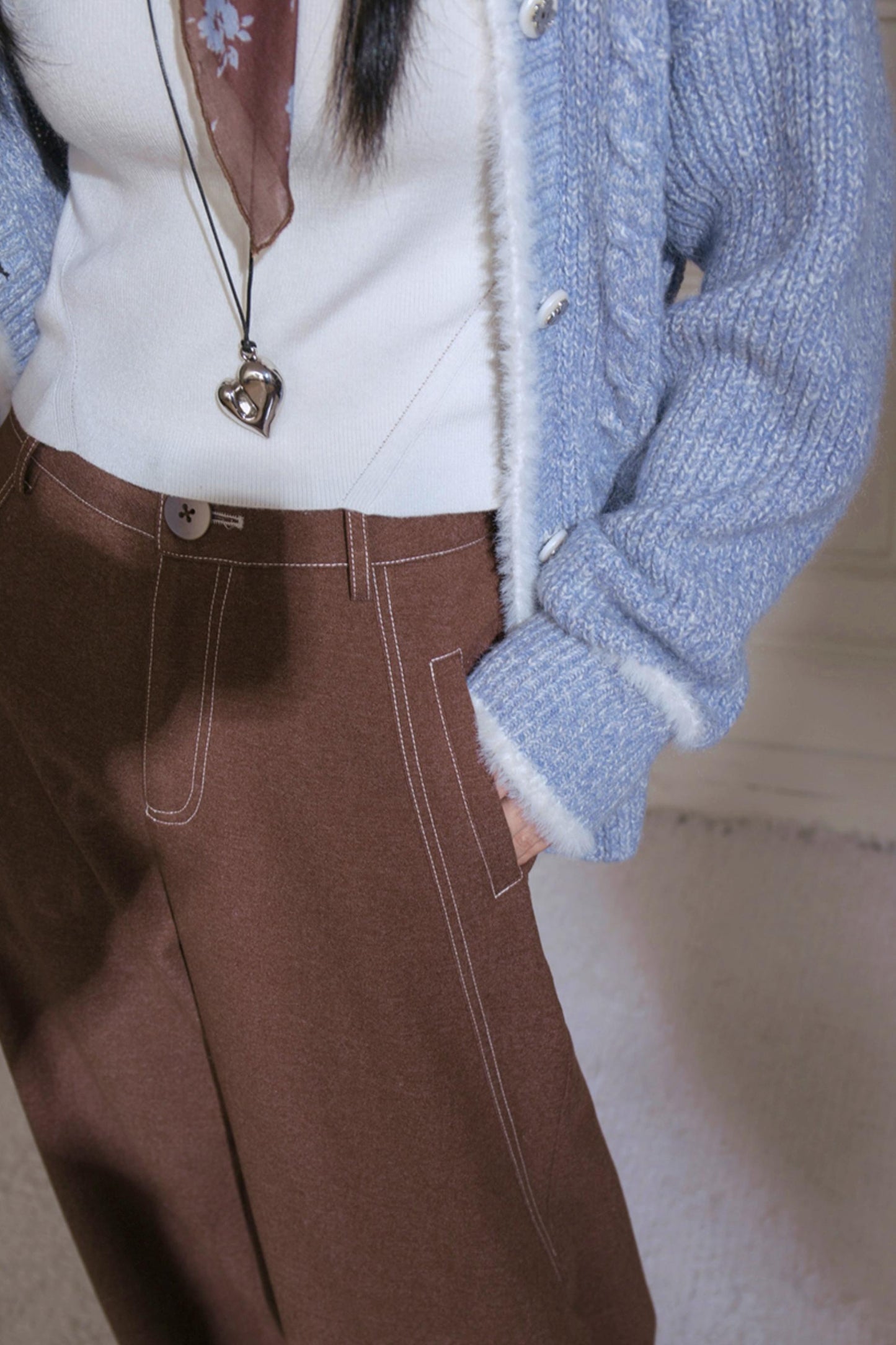 Floral Wool Suit Skirt Set-Up